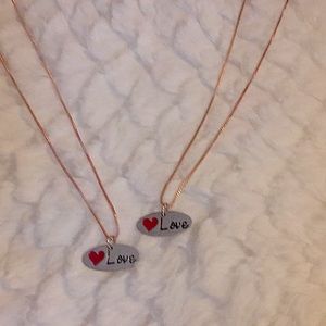 Love necklaces set of 2